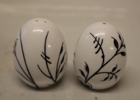 Sæt Salt & peber 5 cm Sort Mega Mussel - udgået  Kongelig Dansk Mega Musselmalet