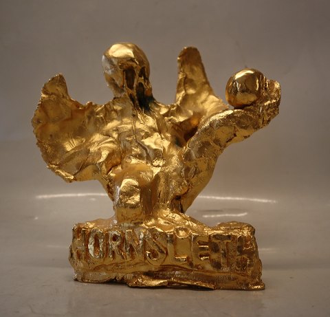 Kristian von Hornsleth Statuette forgyldt metal 21 x 20 cm Signeret Hornsleth