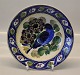 Aluminia kunstfajance 1174-404 Aluminia Plate  Blå fuglog 2 blomster 20.5 cm
