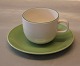 Grøn kant 072 Kaffekop 6,5 x 7,5 cm hel grøn underkop 14.8 cm (073) Årstiderne   
4 ALL Seasons Royal Copenhagen 
