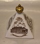 Bing & Grøndahl B&G 1912 - 1937 Pyramide med Amalienborg motiver 13 x 12 cm 
Christian X. 25 års jubilæum som konge